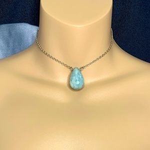 Natural Aquamarine Teardrop Choker